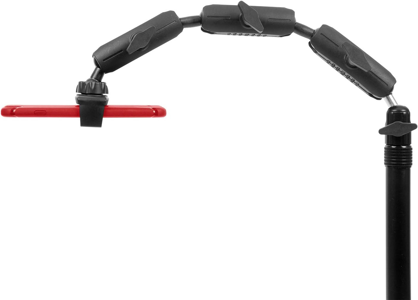 Adjustable Black Metal Overhead Phone Mount Stand for Live Streaming