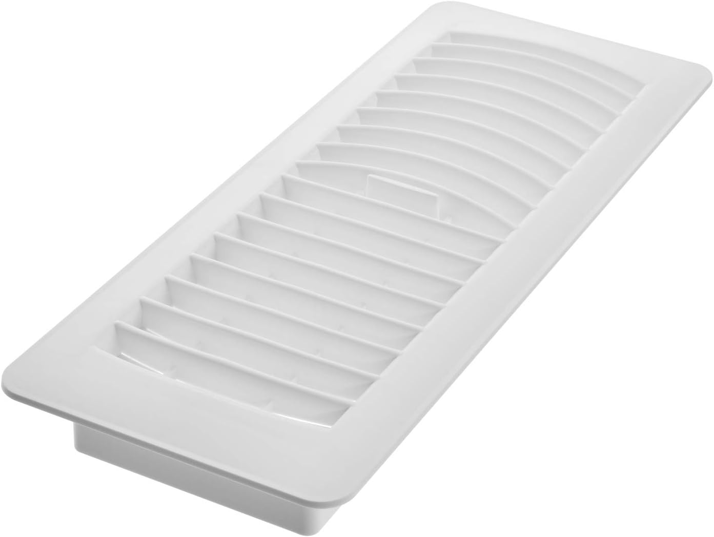 Imperial 4-inch x 12-inch White Plastic Louvered, Floor Register, Rectangular, Household Vent Cover