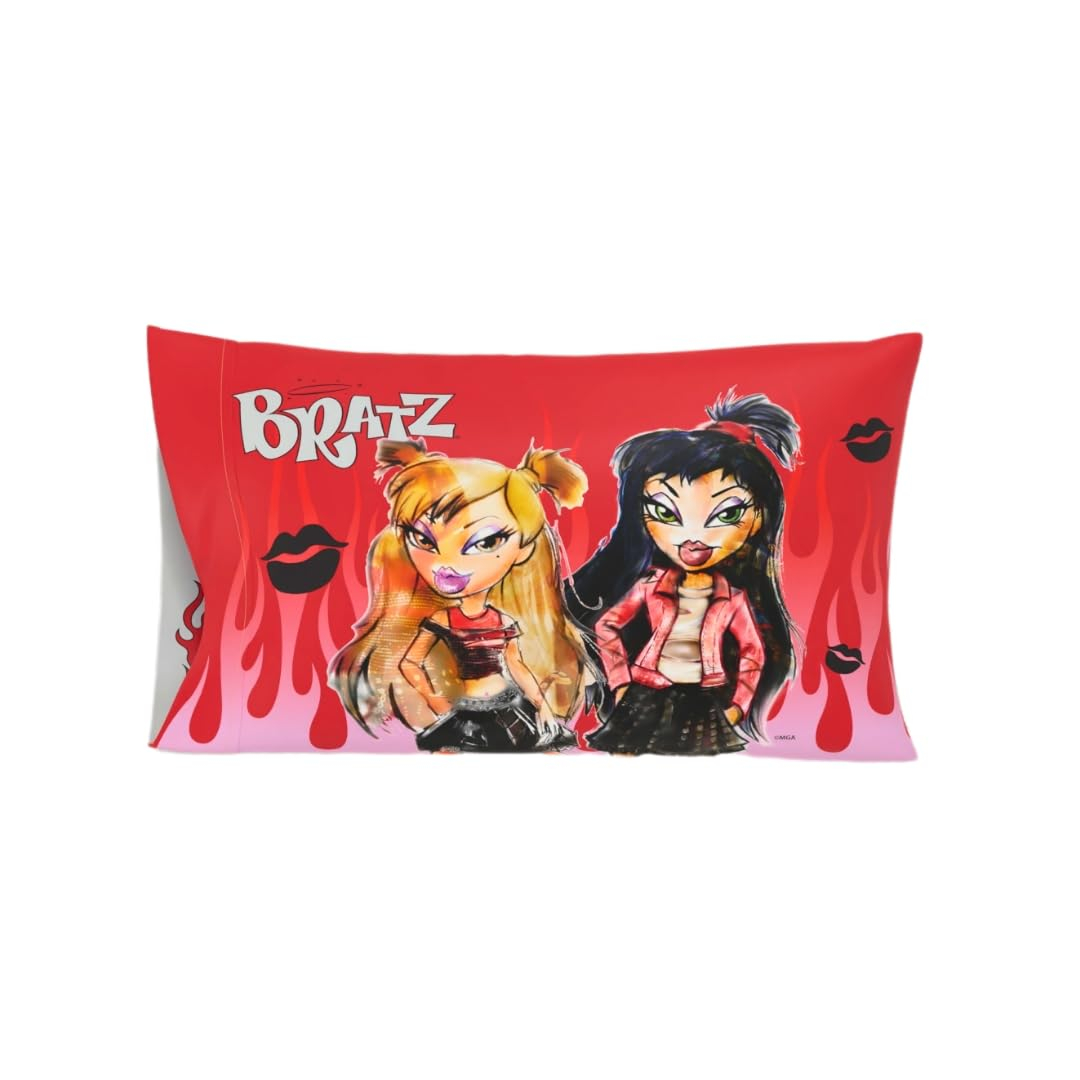Franco Collectibles Bratz Beauty Silky Satin Standard Reversible Pillowcase Cover 20x30 for Hair and Skin, (Official Licensed Product)