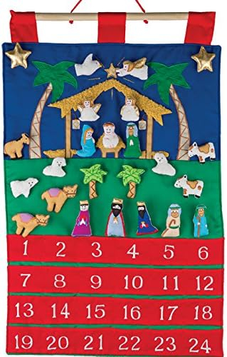 Vermont Christmas 189908 Nativity Fabric Advent Calendar - 16 x 20 in.