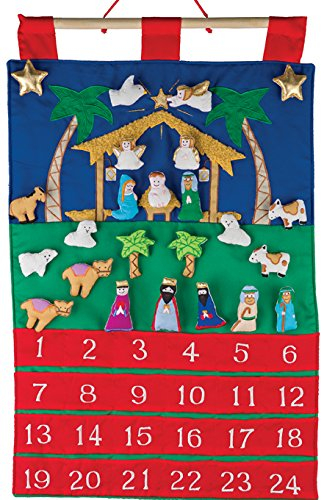 Vermont Christmas 189908 Nativity Fabric Advent Calendar - 16 x 20 in.