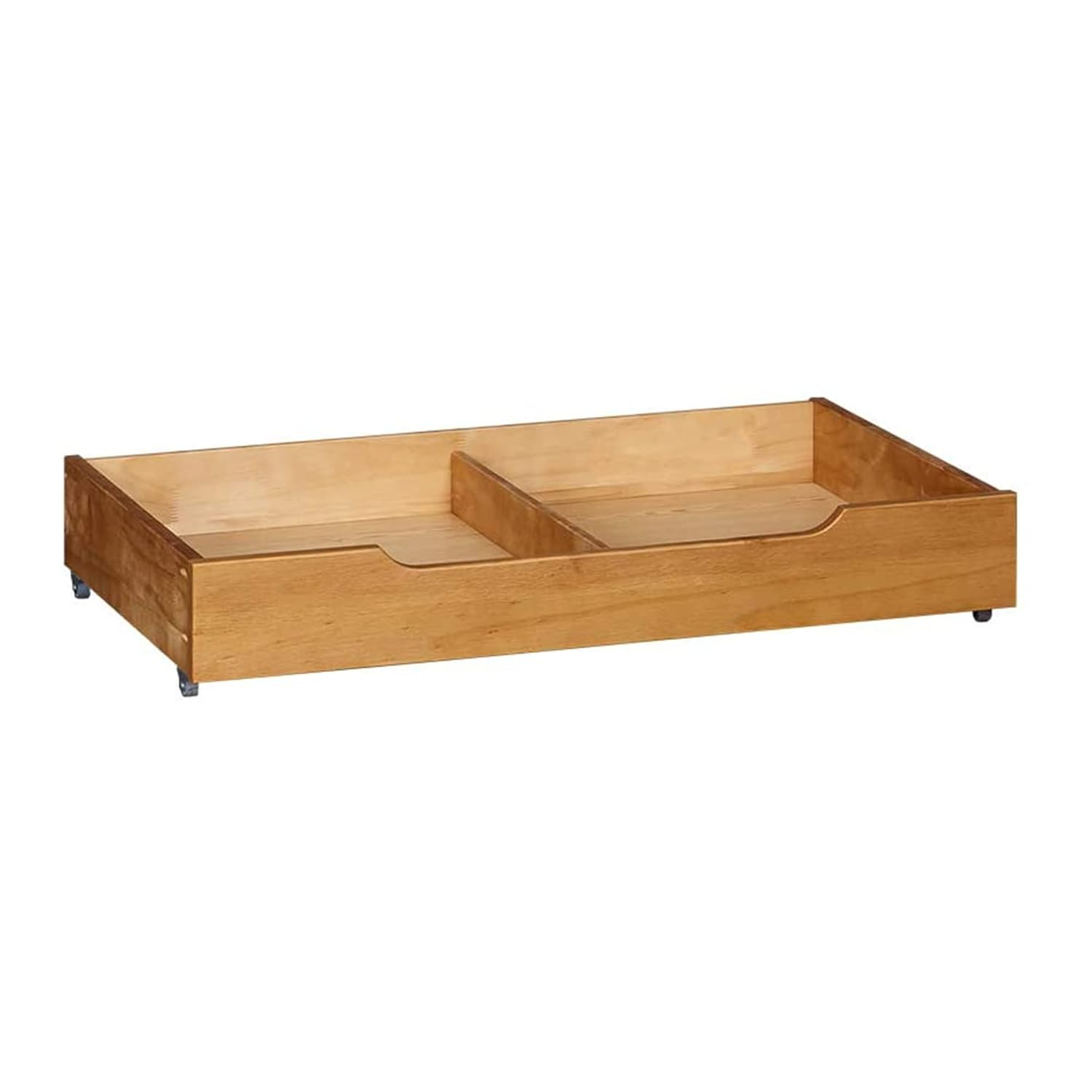 MUSEHOMEINC Solid Wood Under Bed Storage Drawer with 4-Wheels for Bedroom,Suggested for Queen&King Size Platform Bed,Natural
