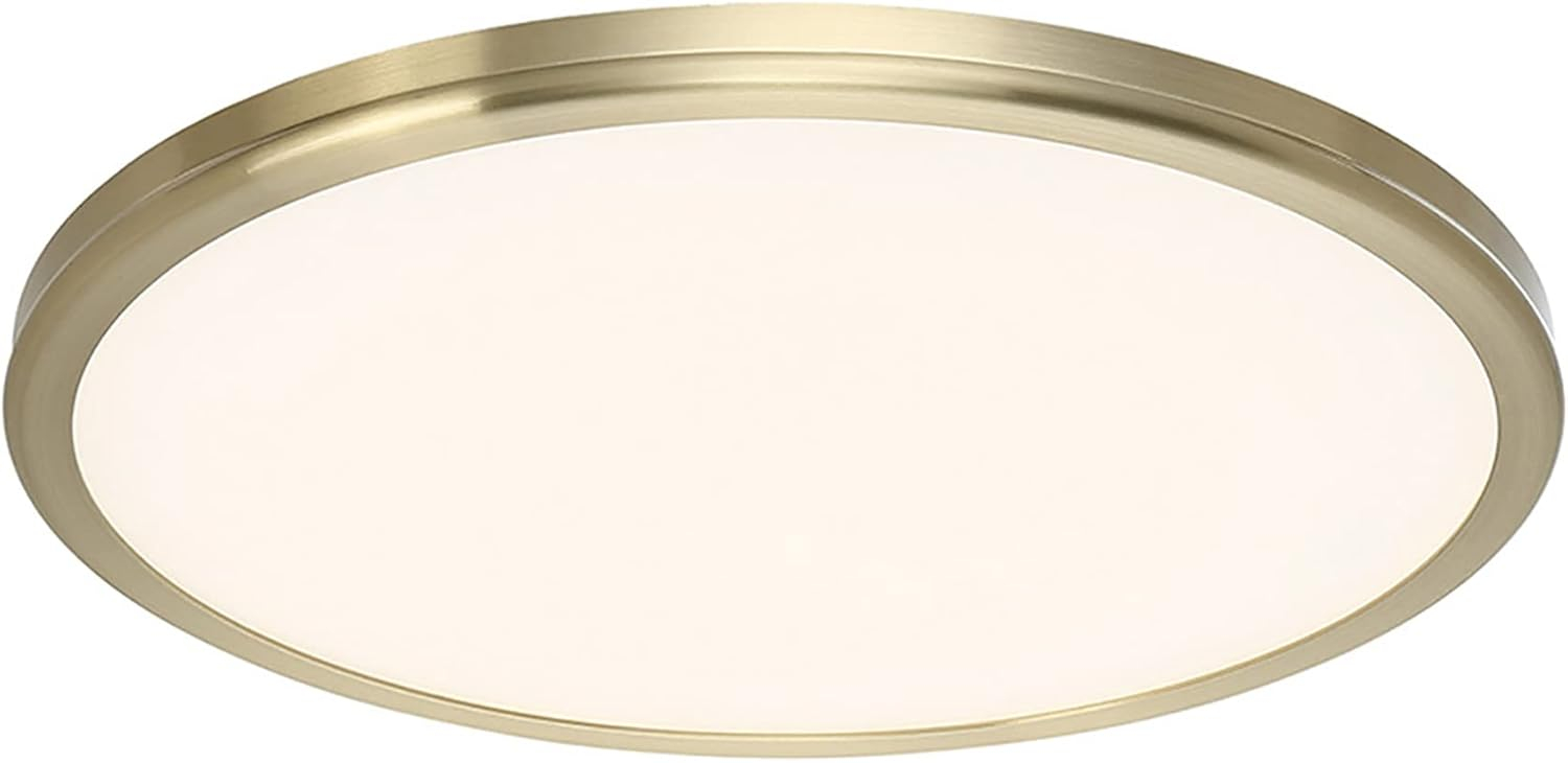 WAC Lighting dweLED, Geos 22in LED Round Low-Profile Flush Mount 2700K in Brass