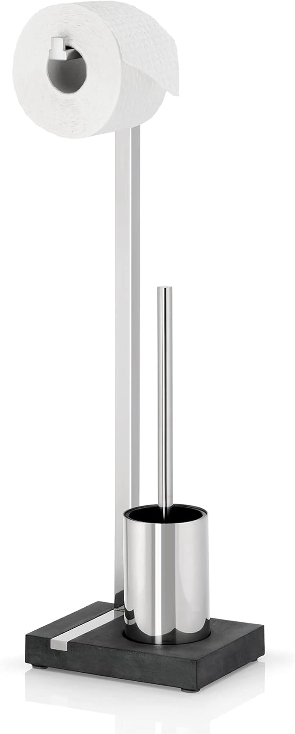 Blomus MENOTO Free Standing Toilet Brush and Paper Holder Set