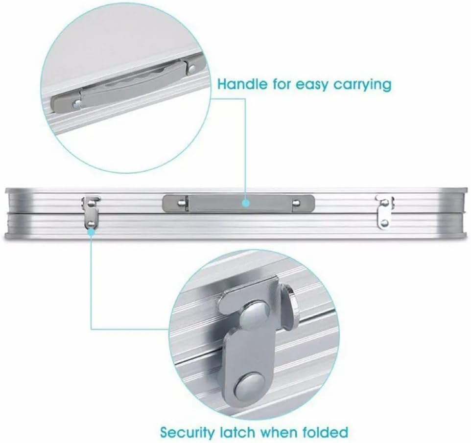 Fancial Folding Picnic Table with 4 Stools, Aluminum Table and Chair Set, Seats Up to 4 People, Portable and Lightweight, Height Adjustable, Suitable for Outdoor Camping Catering BBQ Party