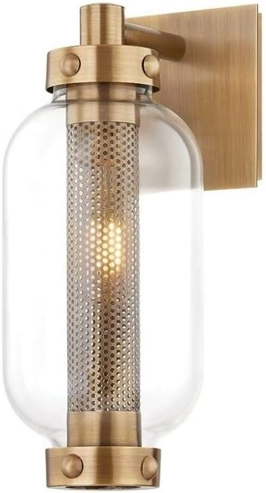 Troy Lighting Atwater 1 - Light Wall Light in  Patina Brass Clear Shade