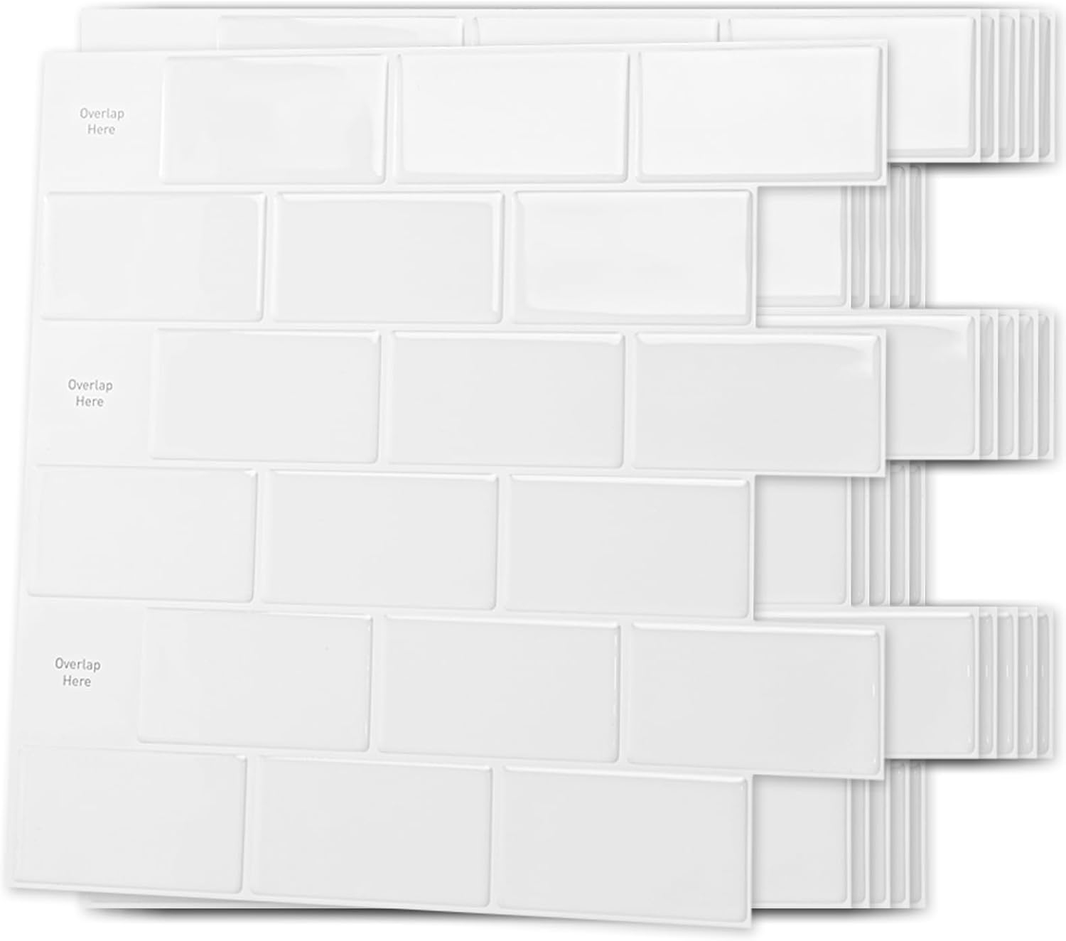 Art3d 10-Sheet Peel and Stick Backsplash Tile for Kitchen, Textured Self-Adhesive Subway Wall Tile for Kitchen Bathroom Laundry Room, Enhanced Backing Adhesion & Thicker Design - 12"x12" White