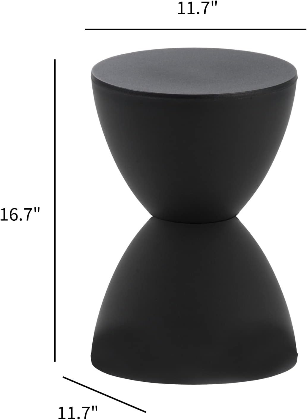 Sallie Black Weather-Resistant Plastic Indoor/Outdoor Stool