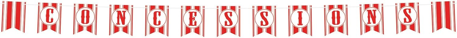 Red and White Cardstock Concessions Pennant Banner