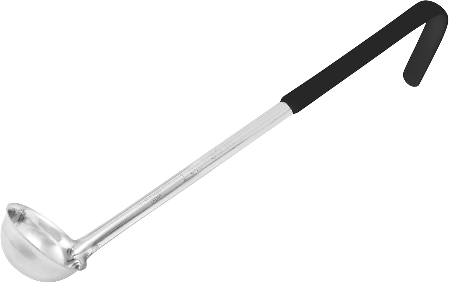 Heavy-Duty Stainless Steel Soup Ladle with Black Handle