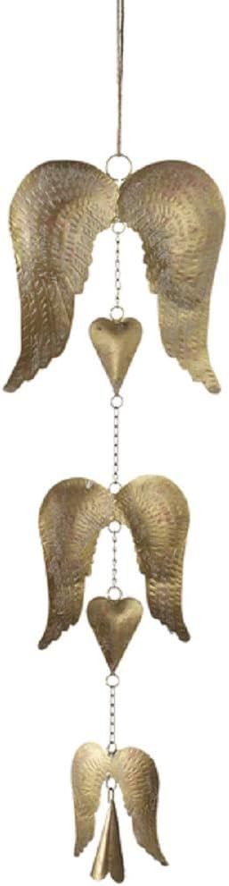 Midwest CBK 24" Hanging Angel Wings with Hearts & Bell Wind chime