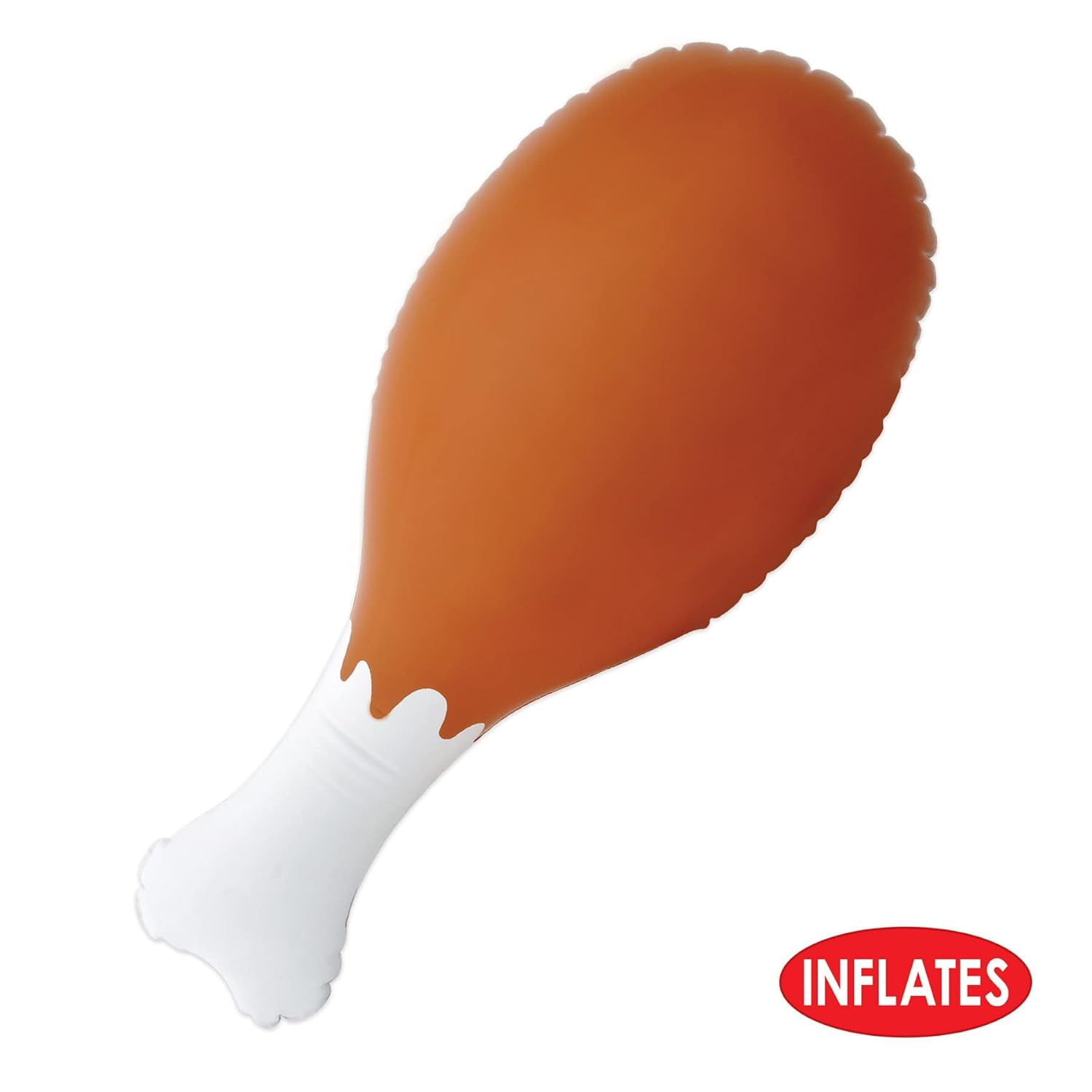 24-Inch Brown and White Inflatable Turkey Leg Prop