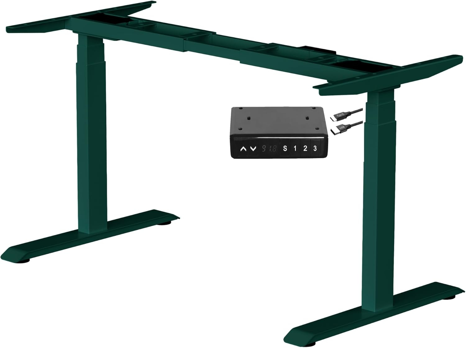 Fromann Dual Motor Electric Standing Desk Frame 3 Tier Legs Height Adjustable Handset with USB A+ C Ports Sit Stand up Desk Base for Home and Office (Black)