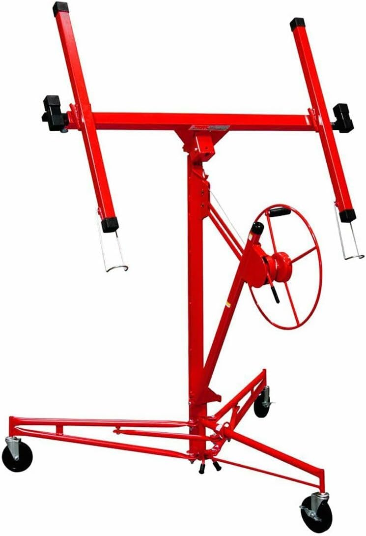 Heavy-Duty Red Steel Drywall Panel Hoist Lift