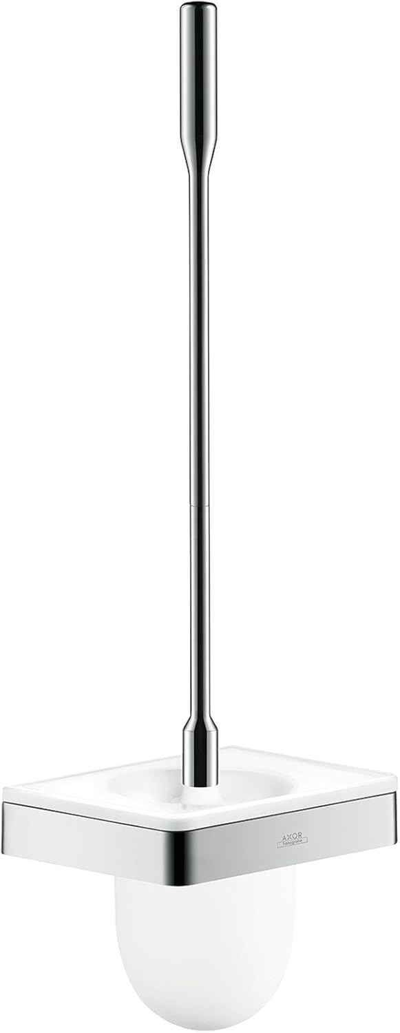 Matte Black and Chrome Wall-Mounted Modern Toilet Brush Holder