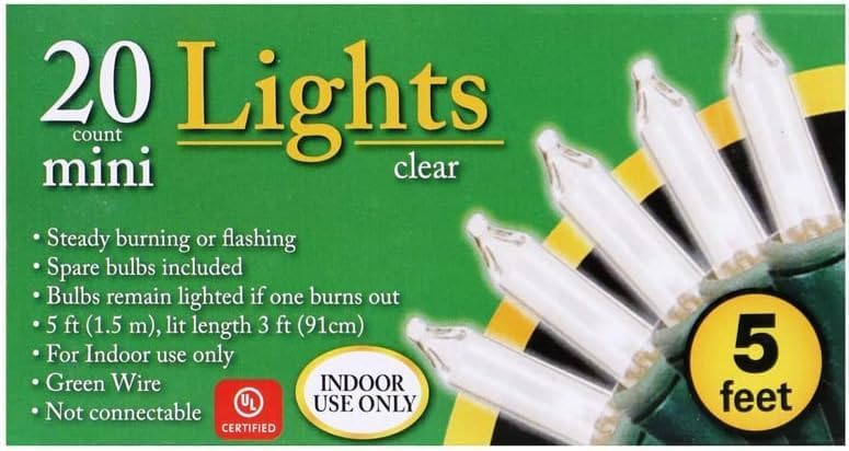 Indoor Clear Christmas Lights, 5 ft. Strands