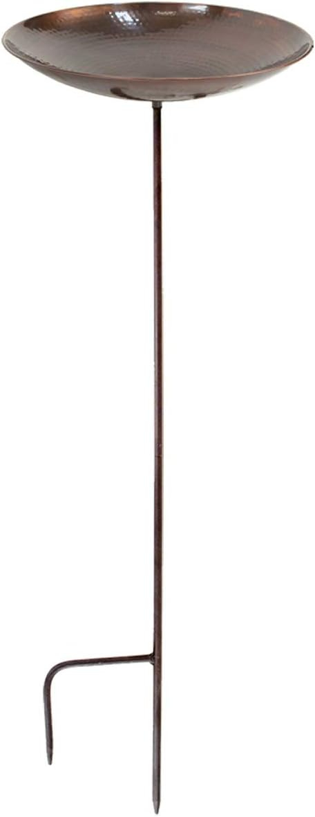 12.75 in. Dia Antique Copper Classic II Birdbath with Stake