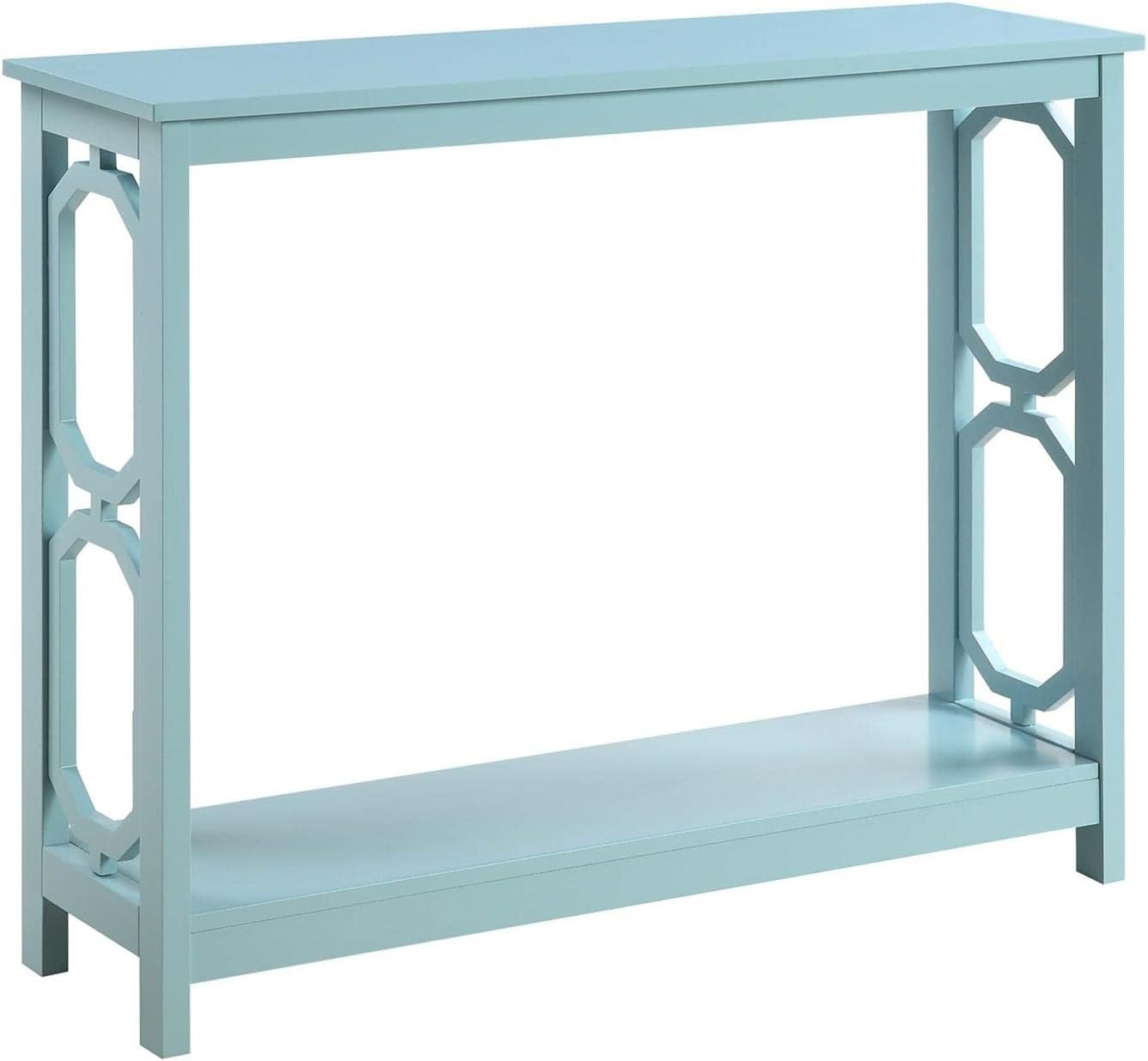 Convenience Concepts Omega Console Table with Shelf, Sea Foam