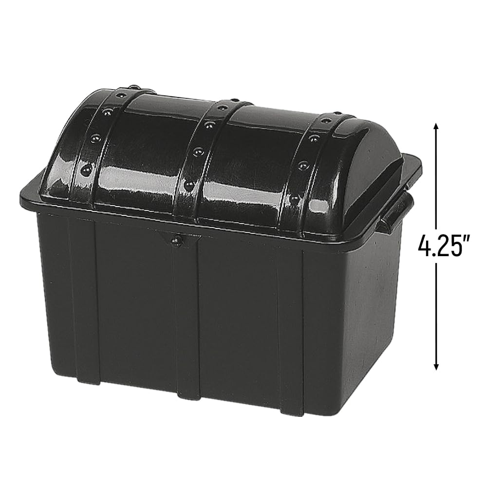 Black Plastic Stackable Pirate Treasure Chests Set of 12