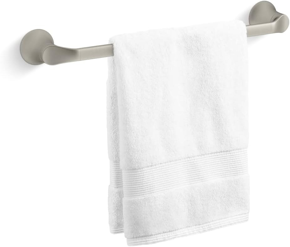 Simplice 18" Vibrant Brushed Nickel Metal Towel Bar