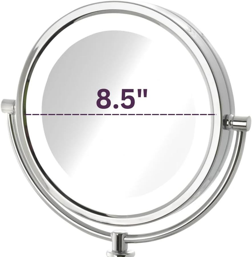 Nickel 8x Magnification Cordless LED Makeup Mirror
