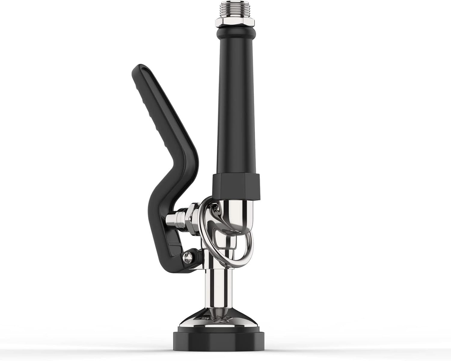 Pre Rinse Sprayer Commercial Sink Sprayer Head,1.42GPM Spray Valve Dish Sprayer Nozzle with Ergonomic Handle, Commercial Faucet Parts for Commercial Kitchen Sink,Chrome Finished（Black）