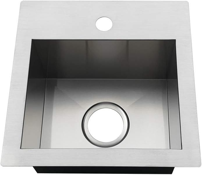 Kingston Brass Uptowne 15-Inch Single Bowl Dual Mount Kitchen Sink