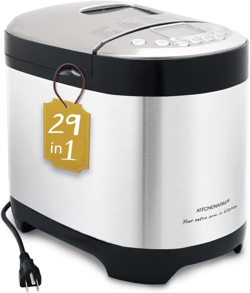 Stainless Steel 29-in-1 Smart Bread Machine with Delayed Start