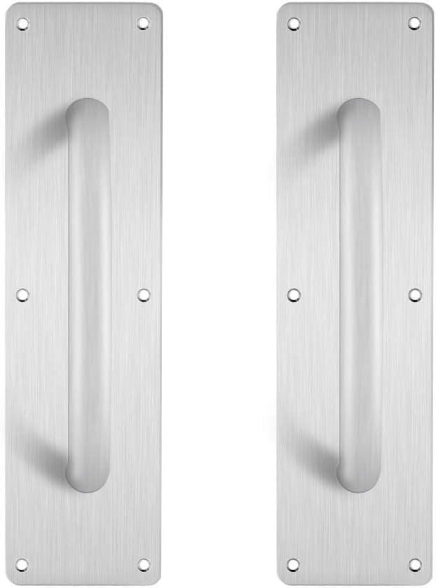 BTMB Stainess Steel Door Handle Pull Plate Commercial Door Handle,Pack of 2 (299x80mm/11.77''x3.15'')
