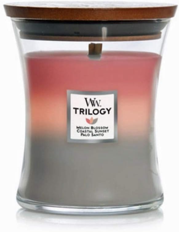 WoodWick Medium Hourglass Trilogy Scented Candle, Shorleine, 9.7 oz