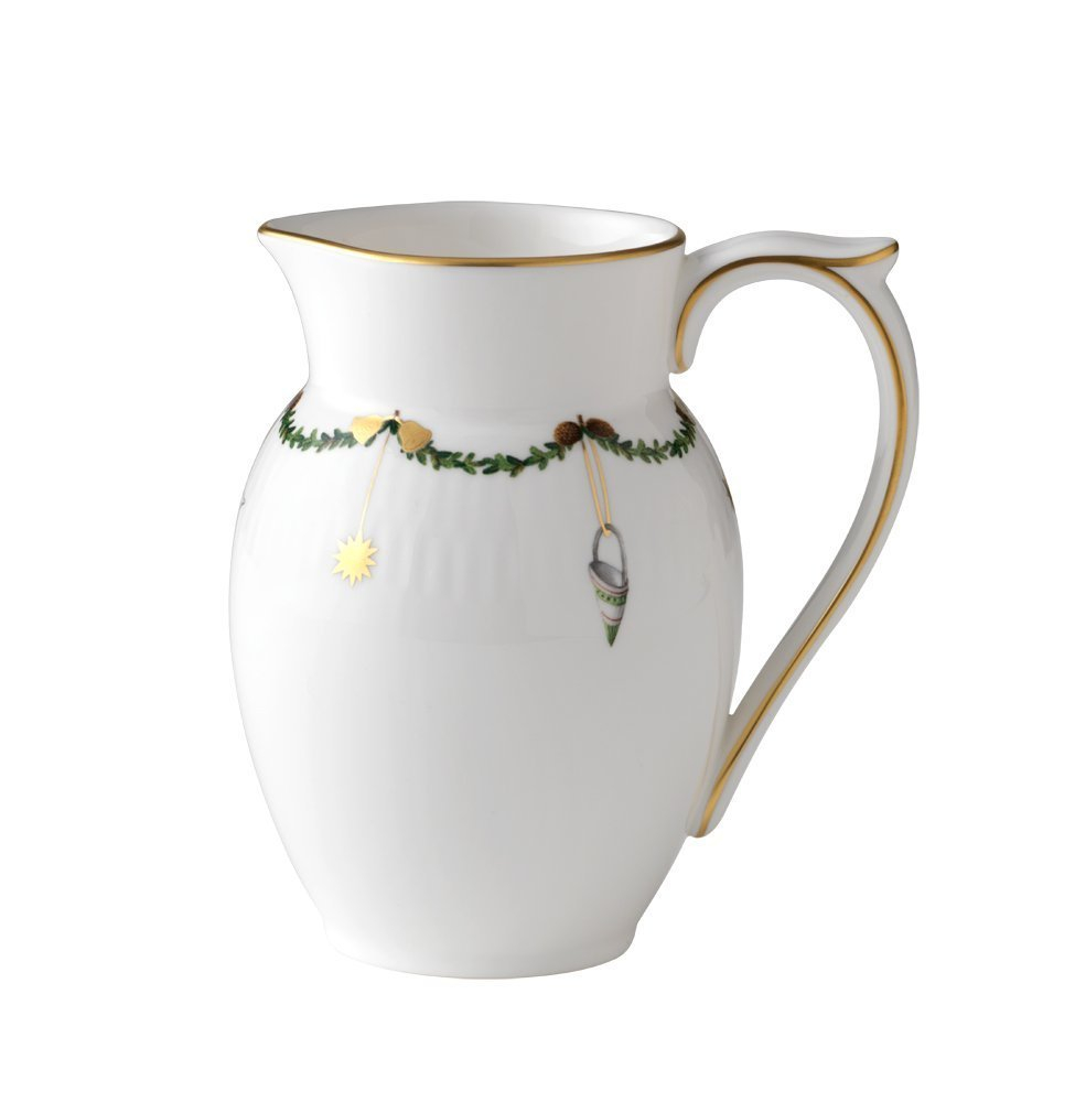 Star Fluted Christmas Cream-Colored Bone China Creamer