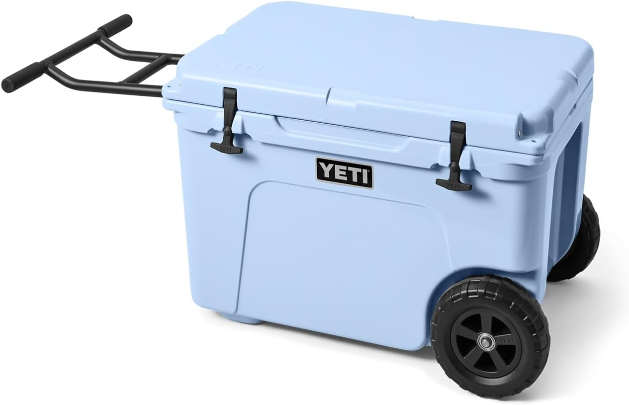 Big Sky Blue Rotomolded Wheeled Cooler with Bear Resistant Design