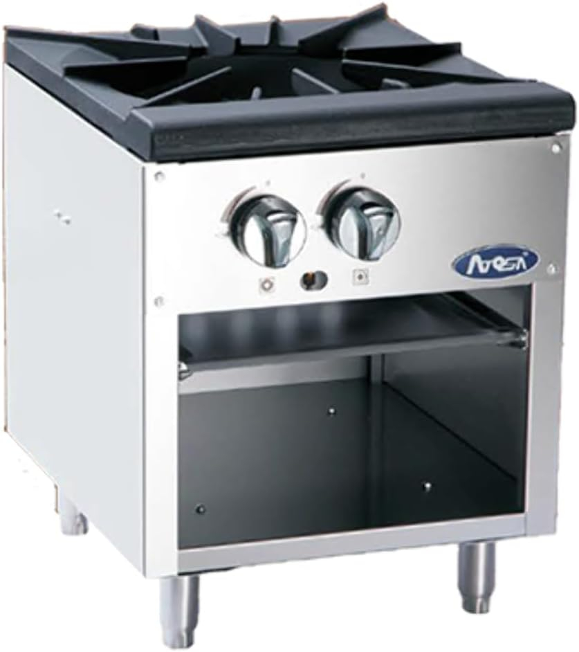 Stainless Steel Countertop Single Stock Pot Stove with Knob Controls