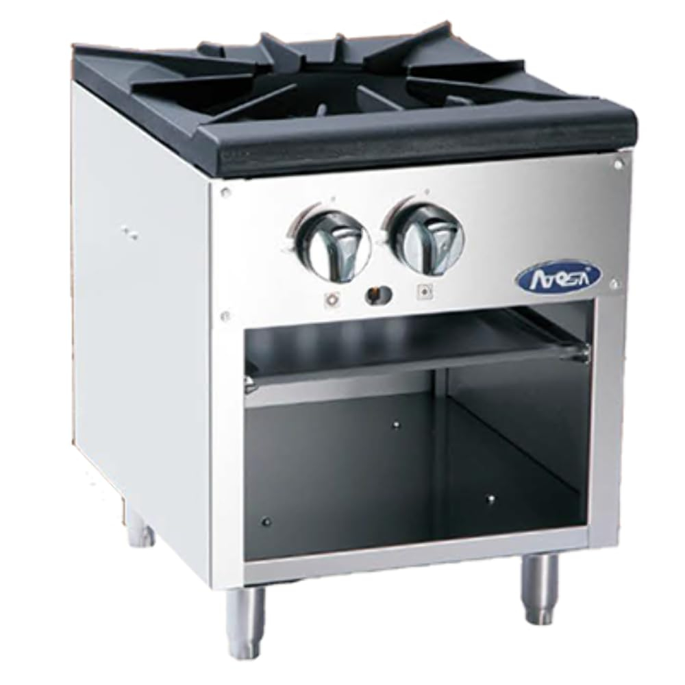 Stainless Steel Countertop Single Stock Pot Stove with Knob Controls