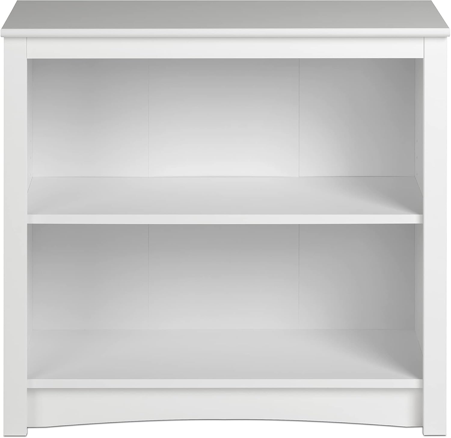 Prepac Home Office 2-Shelf Standard Bookcase with Durable Laminate Finish, White