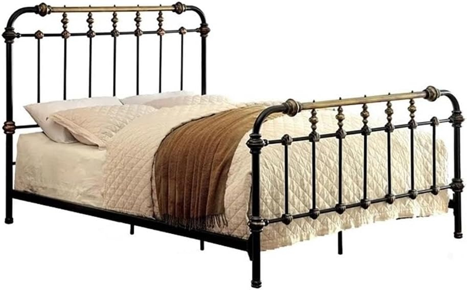 Bowery Hill King Size Spindle Bed in Metal in Black - Easy Assembly