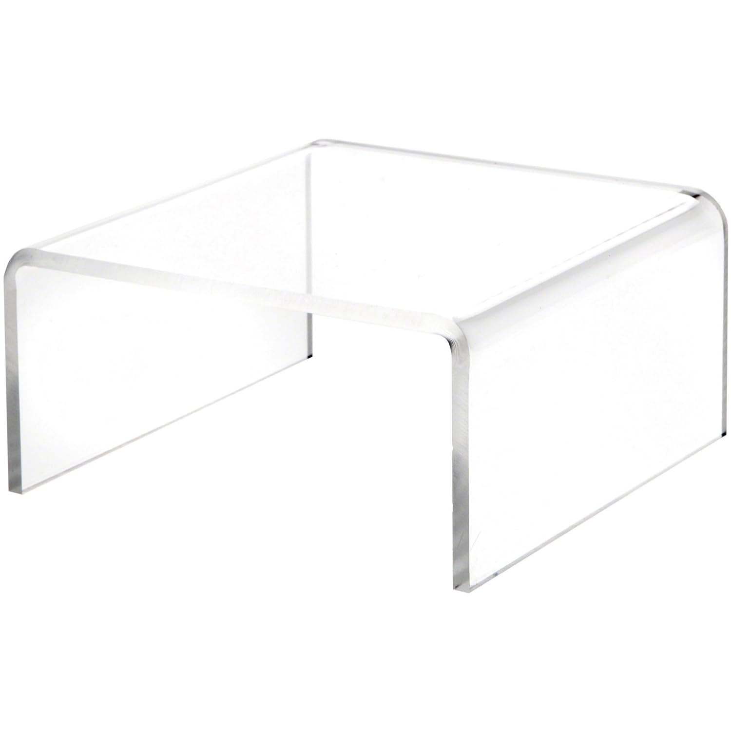 Plymor Clear Acrylic Short Square Display Riser, 2.5" H x 5" W x 5" D (3/16" thick) (2 Pack)