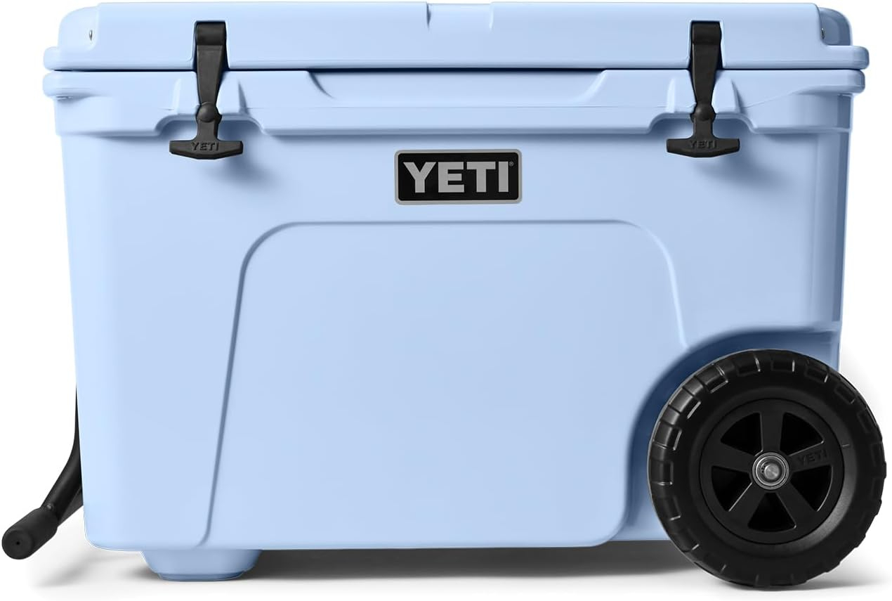 Big Sky Blue Rotomolded Wheeled Cooler with Bear Resistant Design