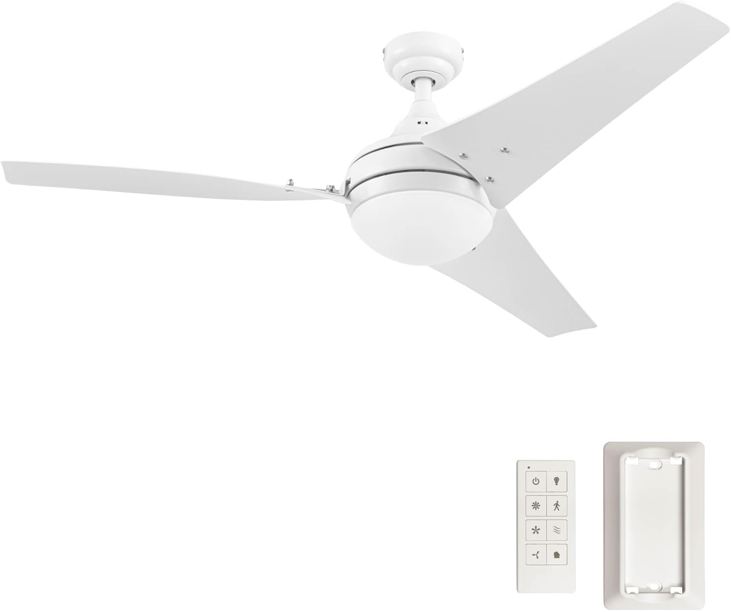 Prominence Home 51873-45 52 in. Remote Control Contemporary Indoor LED Ceiling Fan with Light - White