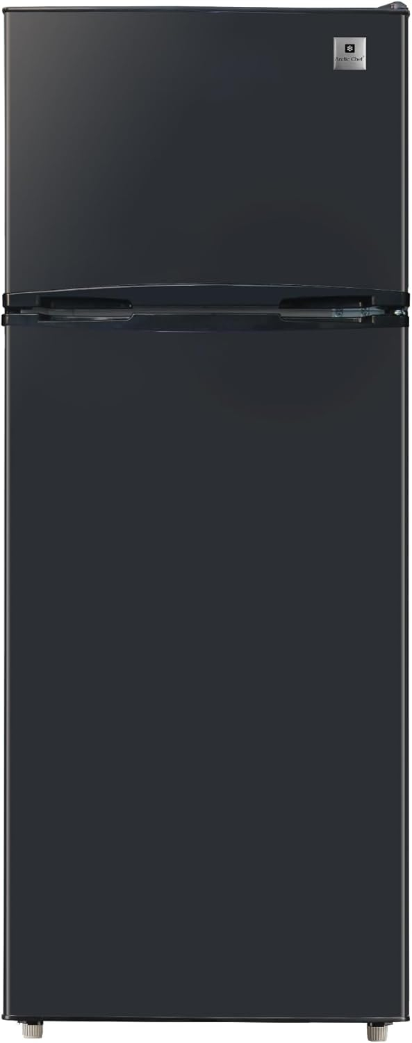 ARCTIC CHEF Reversible Hinged 75 Cu Ft 2-Door Top Freezer Refrigerator Black