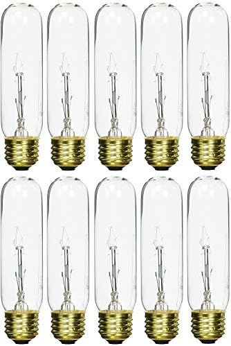 Bulbrite B40T10C 40-Watt Incandescent 120V T10 Tubular Bulb, Clear - 10 Pack