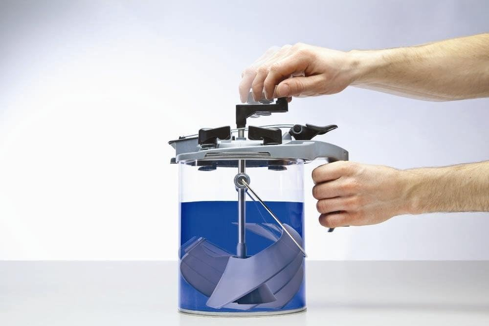 Paint Lid – Gallon Size Paint Can Pour Spout – Easy, Mess-Free Mixing Mate Paint Can Lid – Pistol Grip Handle Paint Mixers to Stir, Pour, & Store – Simply Twist to Secure