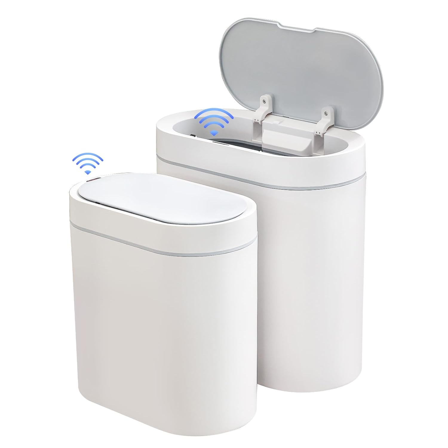ELPHECO Bathroom Motion Sensor Trash can 2.5 Gallon Automatic Garbage Can, 9.5L Slim Plastic Smart Trash Bin with Lid, touchless Garbage can for Bedroom, Bathroom, Kitchen, Office, Grey