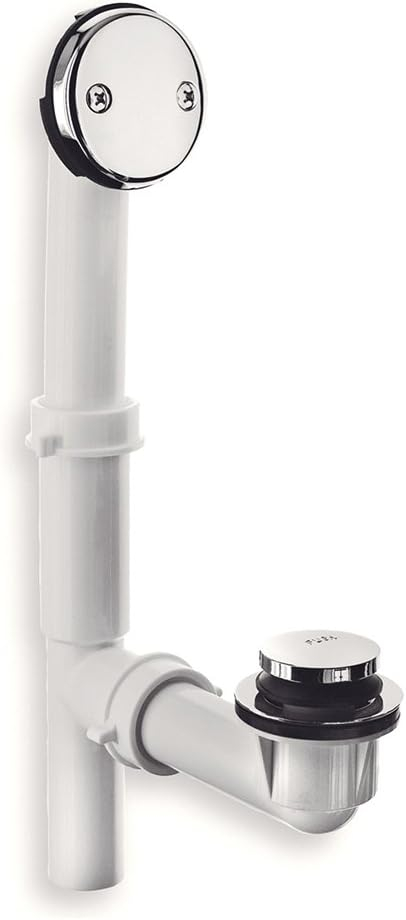 Chrome Plastic Tub and Shower Drain Kit with Touch-Toe Stopper