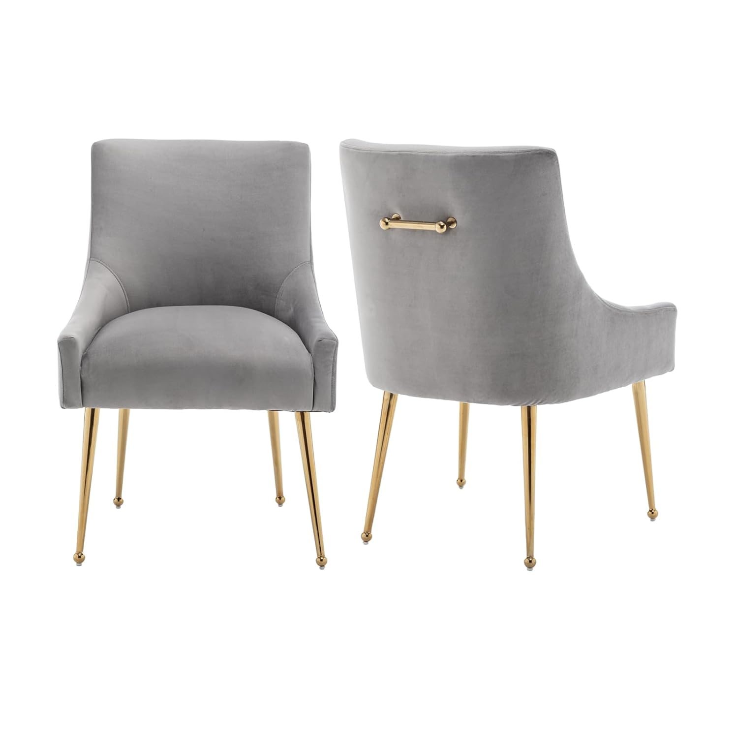 Dining Chairs Set of 2, Modern Velvet Accent Kitchen Chairs with Gold Legs Upholstered Guest Chairs for Living Room/Kitchen/Restaurant/Study Room