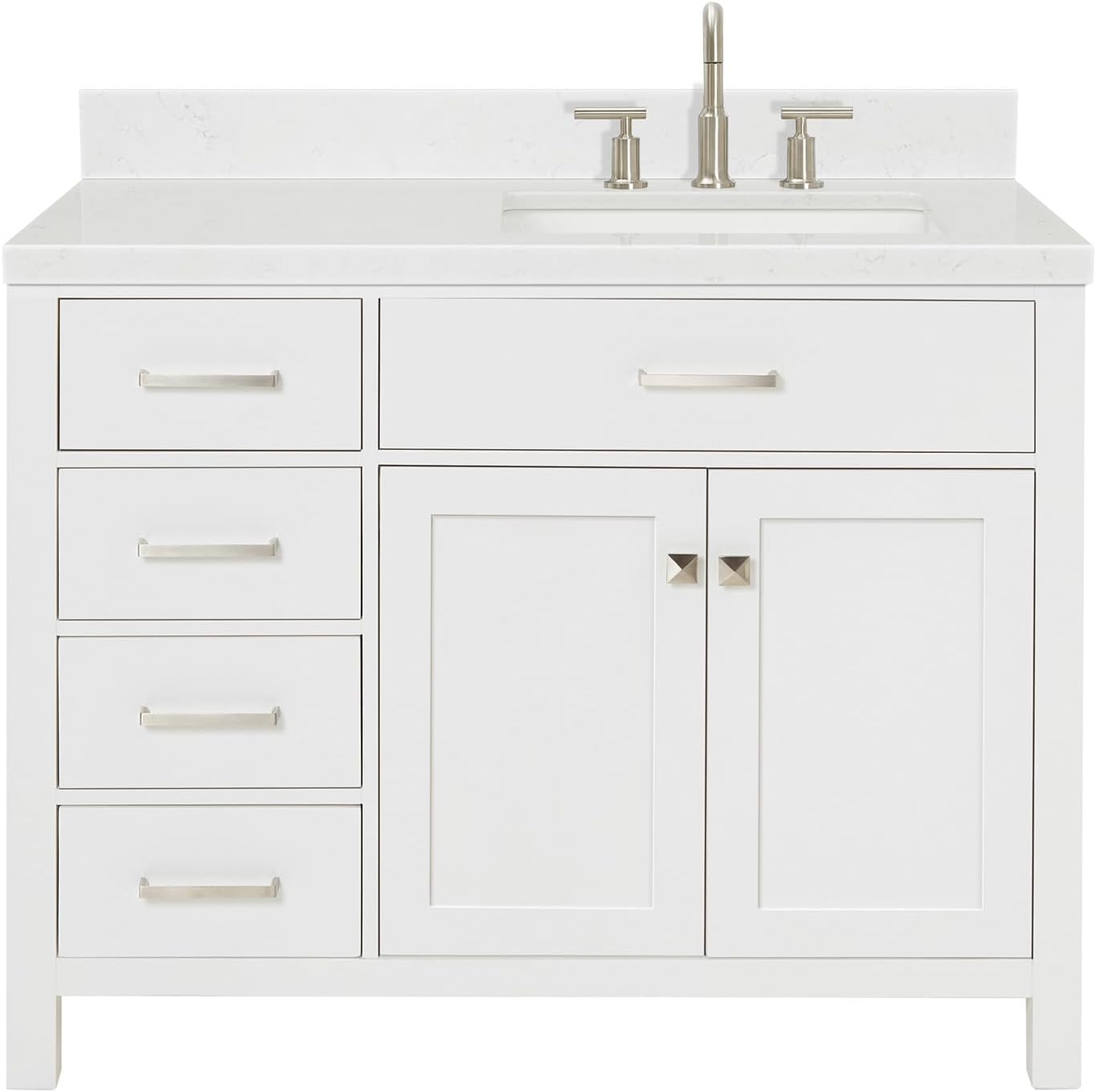 Ariel H036slcqrvo Bristol 36" Free Standing Single Basin Vanity Set - White