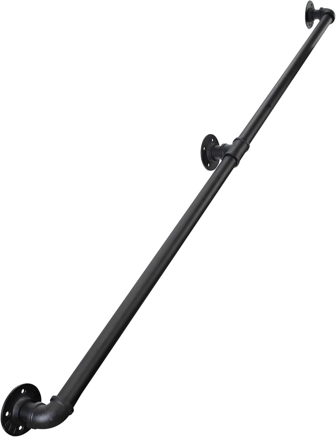 Handrails for Outdoor Steps 5FT, Galvanized Steel Handrails for Indoor Stairs Easy to Install, Iron Balusters Hand Railing Indoor Outdoor for Household or Commercial Buildings