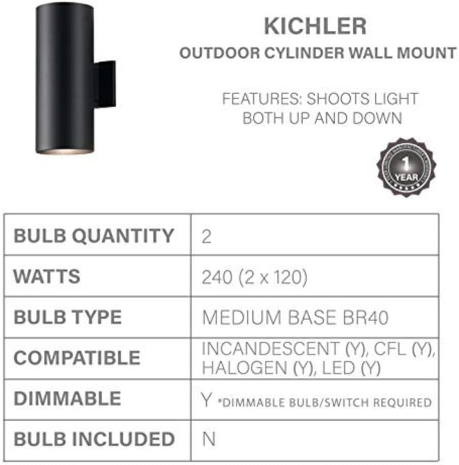 Kichler Lighting 2 - Light Wall Light in  Black