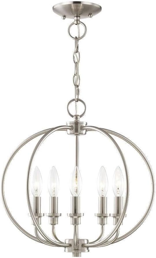 Livex Lighting Milania 5 - Light Chandelier in  Brushed Nickel