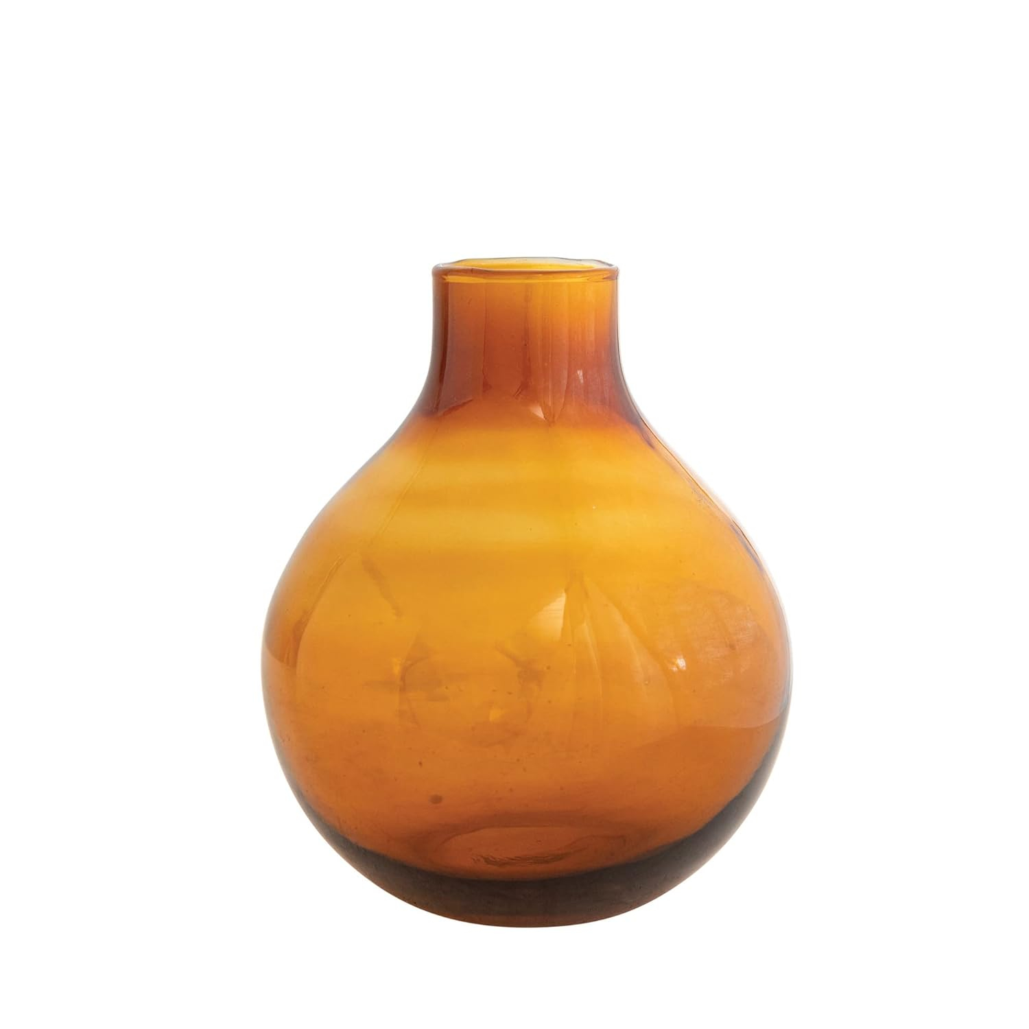 Contemporary Bold Hue Spherical Glass Vase 6.5"